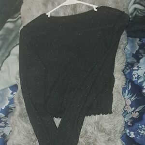 American Eagle Outfitters Black Ribbed Knit Top